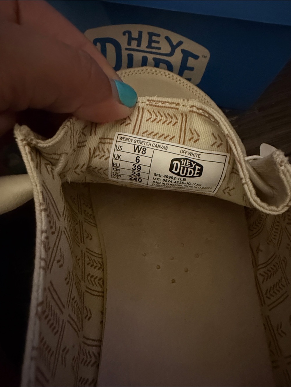Hey Dude Off-White Patterned Canvas Slip-On Shoes - Picture 2 of 6